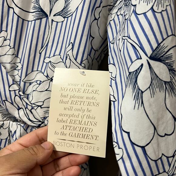 Alexia Admor Striped Floral Print 3/4 Sleeve Dress Sz 6 New - Picture 5 of 8